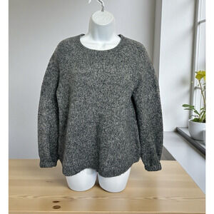 Women's Old Navy Gray Chunky Pullover Sweater Sz XS Marled Thick Over-Sized